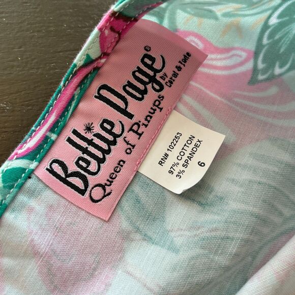 Betty Page Sugar Beat Flamingo Dress Rockabilly Vixen Pin Up Size 6 NWT - Picture 12 of 13